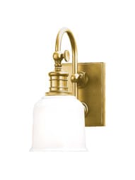 Keswick 1-Light Wall Sconce in Aged Brass.